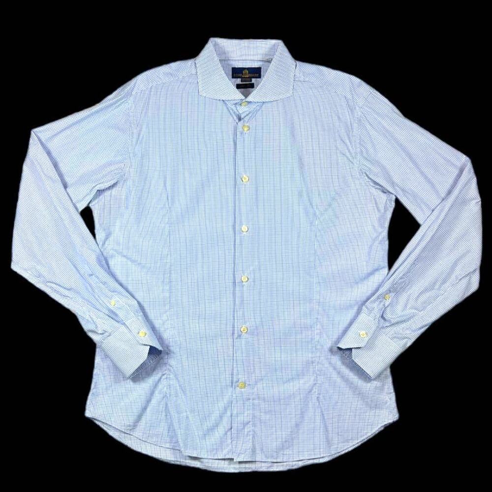 Eredi Pisano Blue/White Dress Shirt | Size 18
